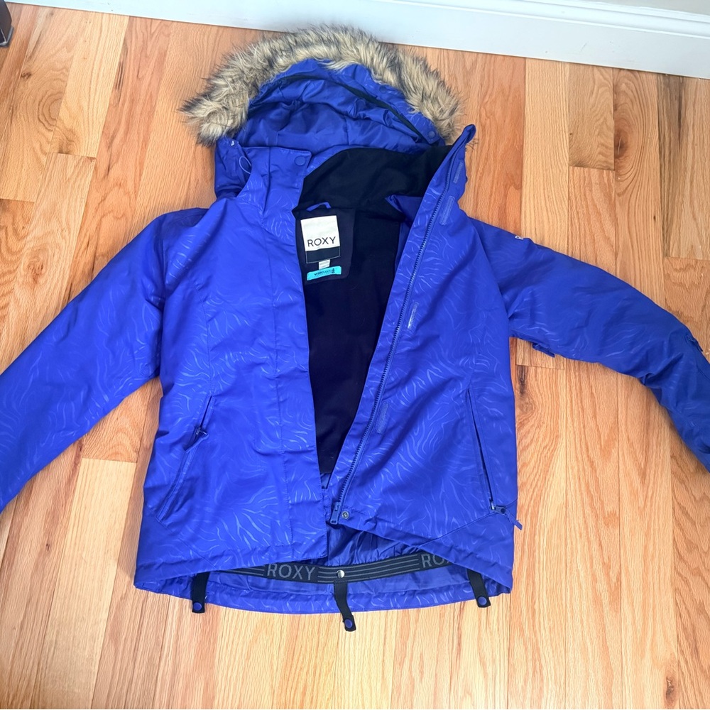 Roxy Jet Ski Solid Ski Jacket - Mazarine Blue Zebra Emboss